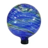 Net Health Shops Northern Lights Glass Gazing Globe Yard Art In Blue