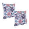Net Health Shops Red Floral Throw 2-pc. Square Throw Pillow In Blue