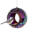 Net Health Shops Round Mosaic Glass Bird Feeder In Purple
