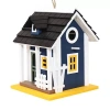 Net Health Shops Wood With Solar Led Light Bird House In Blue