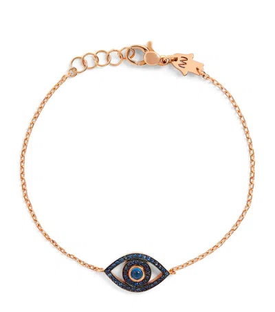 Netali Nissim Rose Gold And Blue Sapphire Mini Eye Bracelet