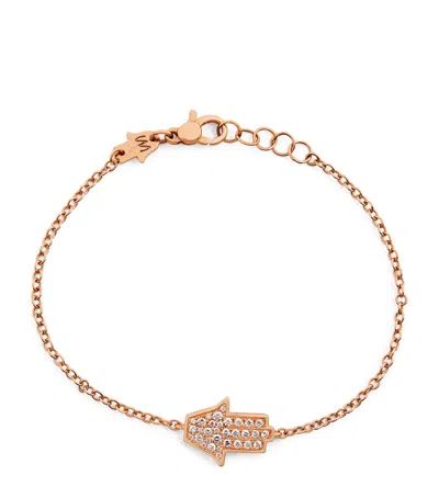 Netali Nissim Rose Gold And Diamond Protected Hamsa Bracelet