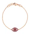 Netali Nissim Rose Gold, Ruby And Quartz Protected Bracelet In Rose Gold