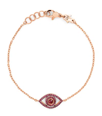 Netali Nissim Rose Gold, Ruby And Quartz Protected Bracelet