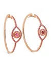 Netali Nissim Rose Gold, Ruby And Quartz Protected Hoop Earrings In Gold