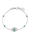 Netali Nissim White Gold, Diamond And Turquoise Protected Bracelet In White