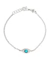 NETALI NISSIM WHITE GOLD, DIAMOND AND TURQUOISE PROTECTED EYE BRACELET