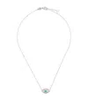 Netali Nissim White Gold Diamond And Turquoise Protected Eye Necklace In White