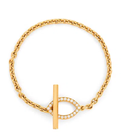 Netali Nissim Yellow Gold And Diamond Fortuna Eye Bracelet