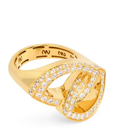 Netali Nissim Yellow Gold And Diamond Fortuna Eye Link Ring