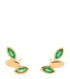 Netali Nissim Yellow Gold And Emerald Navette Earrings In Gold