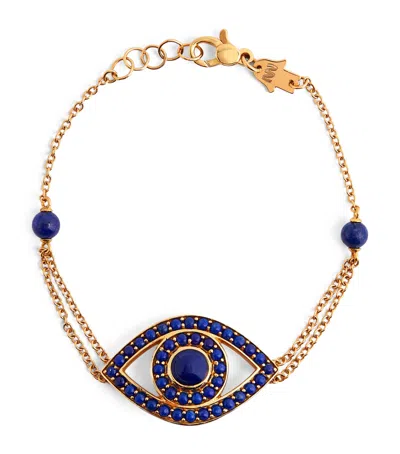 Netali Nissim Yellow Gold And Lapis Protected Bracelet