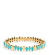 Netali Nissim Yellow Gold And Turquoise Navette Bangle In Gold