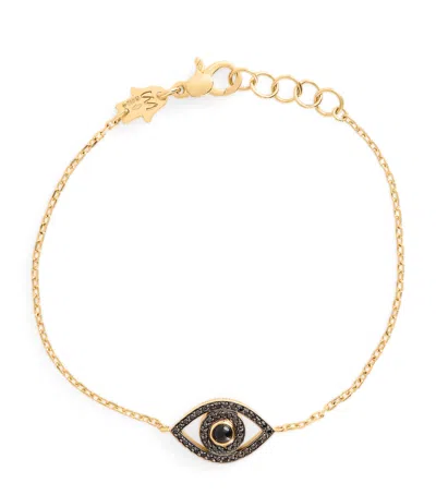 Netali Nissim Yellow Gold, Diamond And Onyx Protected Bracelet