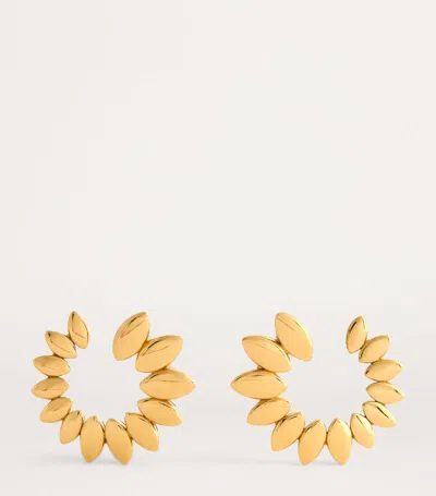 Netali Nissim Yellow Gold Navette Hoop Earrings