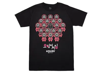 Pre-owned Netflix Men's  X Kokies X Squid Game X Bait Front Tee Shirt In Black