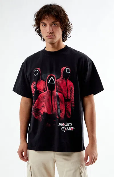 Netflix Men's Squid Game Pink Guards T-shirt In Black