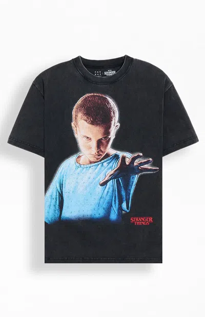 Netflix Men's Stranger Things Eleven Hand T-shirt In Washed Black
