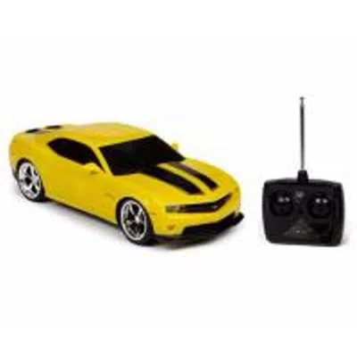 Netjett 1 By 18 Scale R-c Chevrolet Camaro Rs Ss Yellow With Black Stripes Radio Remote Control Mode