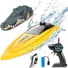 Netjett 2.4g 2-in-1 Crocodile Radio & Remote Control Boat With Pools & Lakes Pond Garden - Mini Yell
