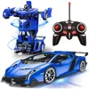 Netjett 2.4ghz 1-18 Easter Gifts Remote Control Transform Car Robot Toy With Lights Deformation Radi