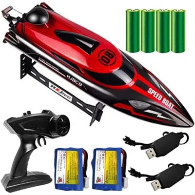 Netjett 2.4ghz 20 Plus Mph Hongxunjie Radio Control Boat With High Speed Remote Control - Red