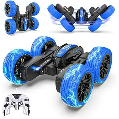 Netjett Double Sided Mini Radio Control Stunt Car With Remote Control & 360 Deg Flips Rotating