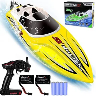 Netjett Yezi Remote Control Boat With Radio Control For Pools & Lakes - Yellow