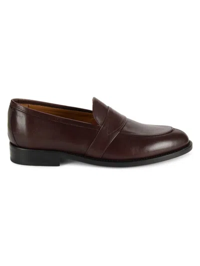 Nettleton Men's Leather Split Toe Loafers In Burgundy