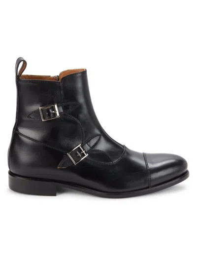 Nettleton Men's Octavian Leather Double Monk Strap Boots In Black