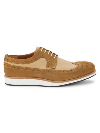 Nettleton Men's Tone On Tone Suede Brogues In Sand