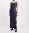 Neu Nomads Cowl Neck Bodycon Gown In Blue In Blue