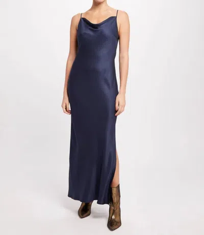 Neu Nomads Cowl Neck Bodycon Gown In Blue