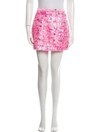 Pre-owned Neubyrne Printed Mini Skirt In Pink