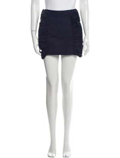 Pre-owned Neubyrne Ruffle Embellishment Mini Skirt In Blue
