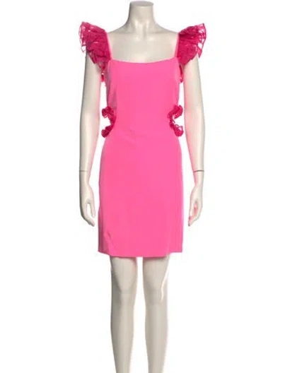 Pre-owned Neubyrne Square Neckline Mini Dress In Pink