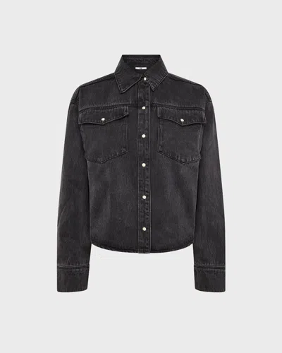 Neuw Blackout Shacket In Washed Black