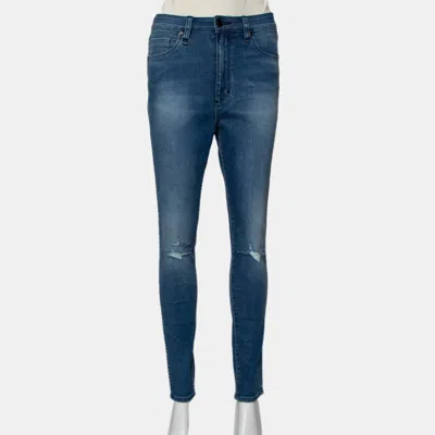 Neuw Blue Denim High Waist Skinny Distressed Marilyn Jeans M