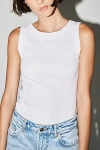 Neuw Frenchie 90s Ribbed Tank Top In White, Women's At Urban Outfitters