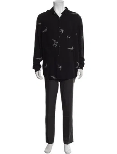 Pre-owned Neuw Graphic Print Long Sleeve Shirt In Black