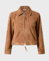 Neuw Jacket Suede Zip In Brown