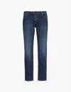 Neuw Mens Mid Blue Lou Slim Sunday Brand-patch Straight-leg Slim-fit Stretch-denim Blend Jeans In Mid Blue