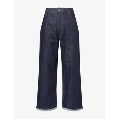 Neuw Mens Austin Baggy Raw Selvedge Denim Jeans In White