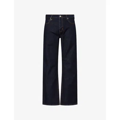Neuw Mens Julian Flared Denim Jeans Indigo In Purple
