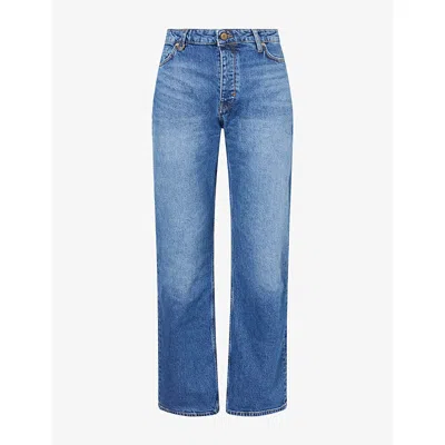 Neuw Mens Julian Flare Breathless Denim Jeans Mid Vintage Indigo
