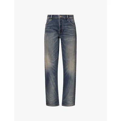 Neuw Mens Lou Straight-leg Denim Jeans Mid Indigo