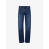 Neuw Mens Mid Indigo Ray Hunter Straight-leg Stretch-denim Jeans In Blue