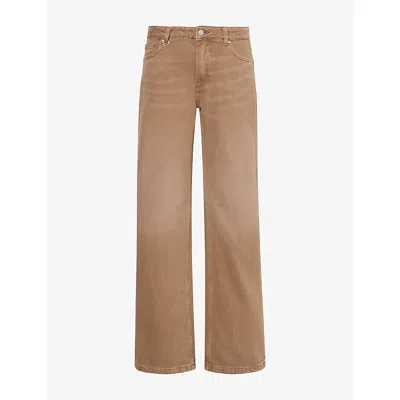 Neuw Womens  Milla Wide-leg Denim Jeans In Brown