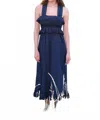 Neve & Noor Ally Cotton Eyelet Sundress In Navy Blue In Blue