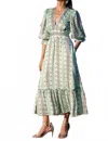 Neve & Noor Sophia Ruffle Dress In Mint Green In Green